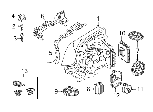 2018 BMW M5 Bulbs Led Cornering Light Module, Right Diagram for 63117394904