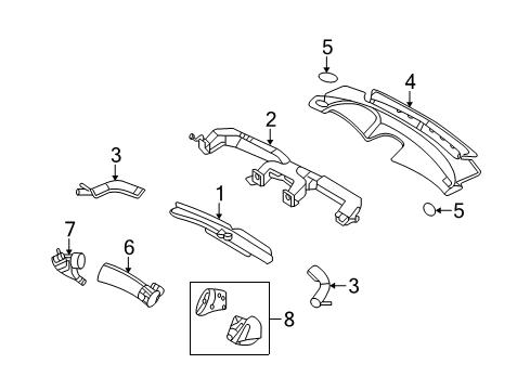 2008 Kia Optima Ducts Duct Assembly-Center Air Ventilator Diagram for 974202G000D1