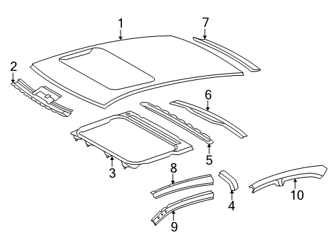 2012 Toyota Camry Roof & Components Sunroof Reinforcement Support Diagram for 63118-06070