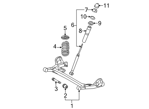 2012 Toyota Sienna Rear Axle, Suspension Components Shock Diagram for 48531-09880