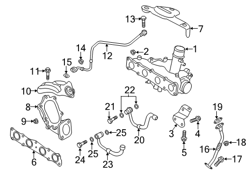 2013 Hyundai Sonata Turbocharger Pipe & Hose Assembly-TURBOCHANGER Diagram for 282502G400