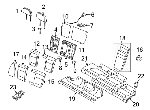 2009 BMW 128i Rear Seat Components Seat Upholstery Diagram for 52209143677