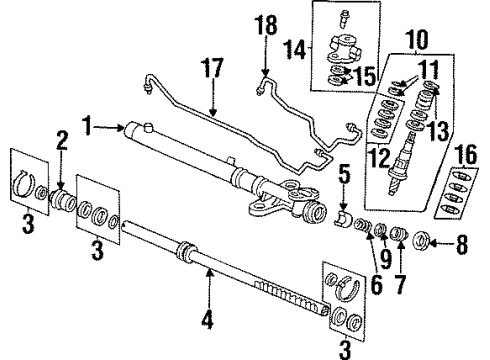 1998 Honda Odyssey Steering Gear & Linkage Dust Seal, Tie Rod (Cylinder) Diagram for 53535-SX0-003