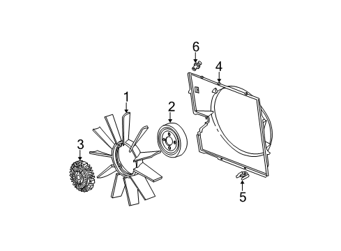 2004 BMW X5 Cooling System, Radiator, Water Pump, Cooling Fan Bracket, Fan Housing Diagram for 17117505344