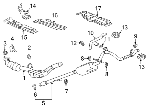 2020 GMC Sierra 1500 Exhaust Components Heat Shield Diagram for 84630085