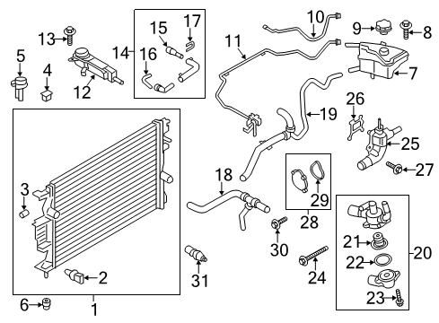 2020 Ford Fusion Powertrain Control Boot Bolt Diagram for -W500215-S437