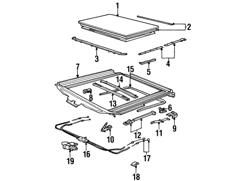 1995 BMW 318ti Sunroof Electric.Sliding-Lifting Roof Transmission Diagram for 67618362364