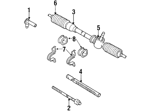 1988 Toyota Corolla Steering Column, Steering Wheel & Trim, Steering Gear & Linkage Pinion Diagram for 45541-12040