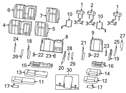 2011 Ram 2500 Rear Seat Components Cover-Seat Track Diagram for 1NN46DK2AA