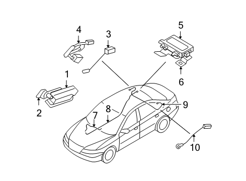 2008 Hyundai Azera Antenna & Radio Feeder Cable-Gps ANNTENA, Radio Diagram for 96270-3L110