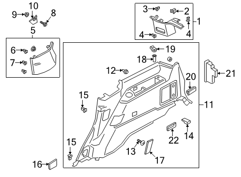 2021 Lincoln Navigator Power Seats Front Trim Diagram for JL7Z-7831012-AA