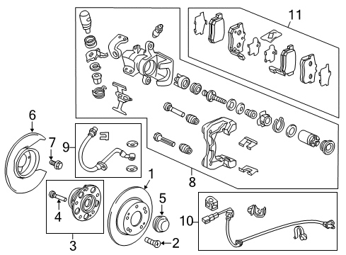 2012 Honda CR-Z Anti-Lock Brakes Sensor Assembly, Left Rear Diagram for 57475-SZT-G01