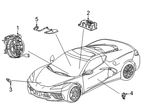 2020 Chevrolet Corvette Air Bag Components Diagnostic Unit Diagram for 13537505