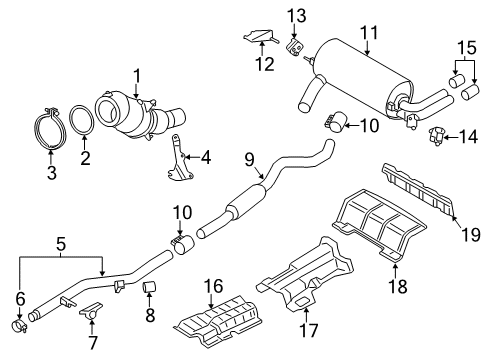 2014 BMW 320i Exhaust Components Rear Muffler Diagram for 18307627142