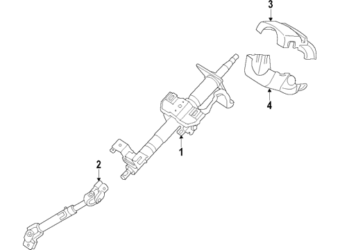 2018 Hyundai Sonata Steering Column, Steering Wheel Steering Column Lower Shroud Diagram for 84852-C1050-TRY