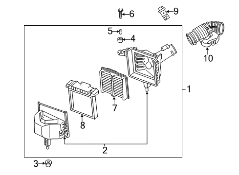 2014 Infiniti Q70 Air Intake Body Assembly-Air Cleaner Diagram for 16528-1MG0B