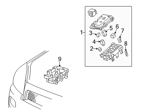 2006 Pontiac Montana Fuel Supply Fuse Puller Diagram for 19115022