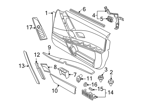 2007 BMW M5 Front Door Door Pocket, Front Left Diagram for 51417076789