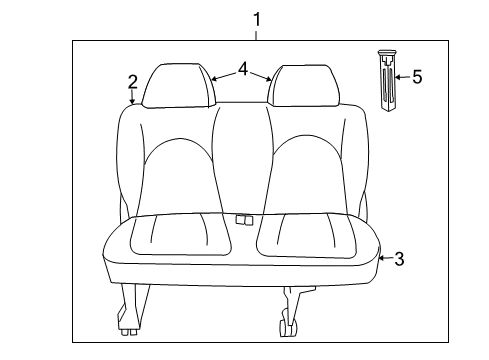 2006 Chrysler Town & Country Rear Seat Components Rear Seat Three Passenger Cushion Diagram for ZA491J3AA