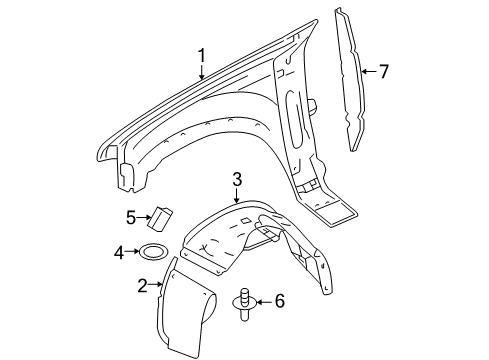 2007 Ford Explorer Fender & Components Fender Liner Diagram for 6L2Z-16054-AA