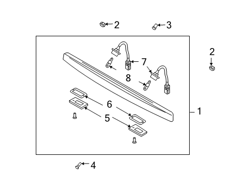 2005 Kia Rio License Lamps Lamp Assembly, LH Diagram for 92521FD000