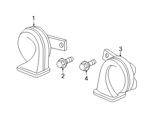 2009 Acura TL Horn Horn Assembly (Low) Diagram for 38100-TK4-A01