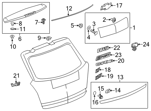 2012 Chevrolet Captiva Sport Parking Aid Center Panel Diagram for 19300748