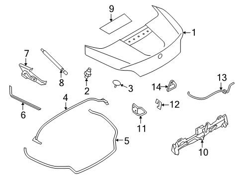 2010 BMW Z4 Trunk Gas Pressurized Spring For Trunk Lid Diagram for 51247191255