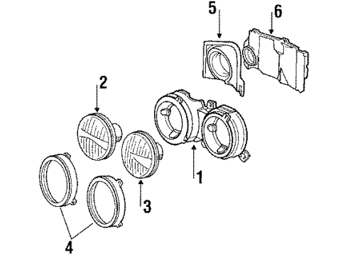 1987 BMW 325i Headlamps Connector Diagram for 51711942084