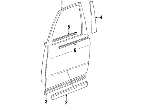 1990 BMW 525i Front Door Moulding, Front Right Diagram for 51211944716