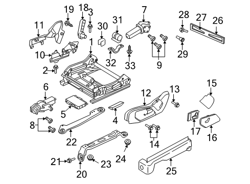 2005 Jeep Grand Cherokee Tracks & Components Shield-Seat ADJUSTER Diagram for 1BG391D1AA