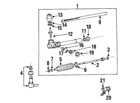 1992 Hyundai Scoupe Steering Column & Wheel, Steering Gear & Linkage Switch Assembly-Multifunction Diagram for 93400-23100