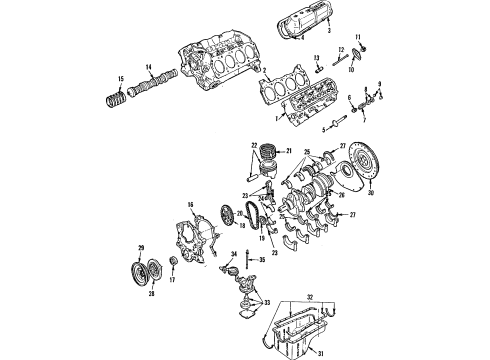1991 Ford LTD Crown Victoria Engine Parts, Cylinder Head & Valves, Camshaft & Timing, Oil Pan, Oil Pump, Crankshaft & Bearings, Pistons, Rings & Bearings Fuel Pump Diagram for FOAZ-9H307-CA