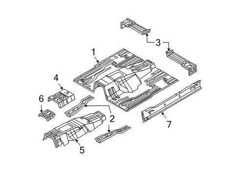 2007 Kia Sorento Floor CROSSMEMBER Assembly-Center Floor, N Diagram for 651043E310