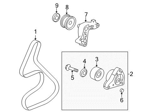 2009 Honda Civic Belts & Pulleys Tensioner Assy., Auto Diagram for 31170-RWK-025