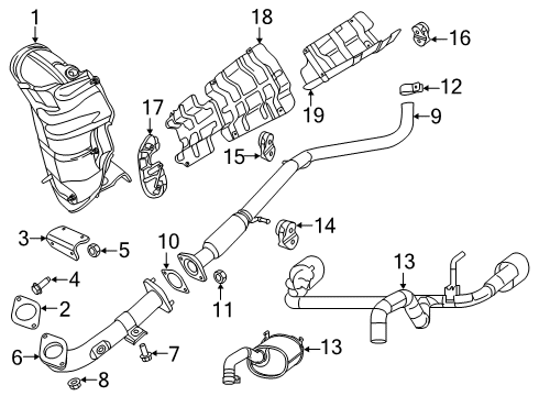 2016 Fiat 500 Exhaust Components Clamp-Exhaust Diagram for 5278304AA