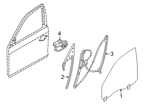 2015 BMW 550i GT xDrive Rear Door Seal, Outer Left Mirror Triangle Diagram for 51337196333