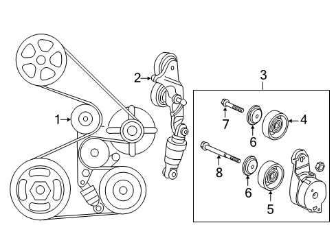 2012 Honda Crosstour Belts & Pulleys Belt, Power Steering Pump Diagram for 56992-5J0-A01