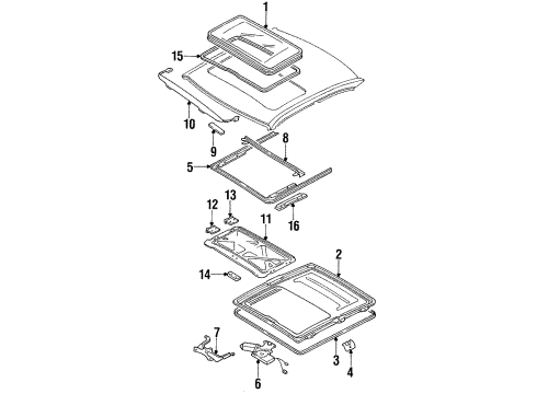 1991 Infiniti M30 Sunroof Motor Assy-Sunroof Diagram for 73685-F6210