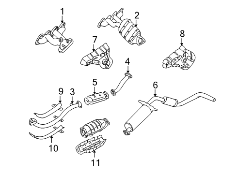 1999 Nissan Frontier Exhaust Components Cover-Exhaust Manifold Diagram for 16590-3S500