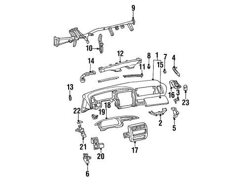 1997 Toyota Avalon Instrument Panel Instrument Panel Diagram for 55401-07010-E1