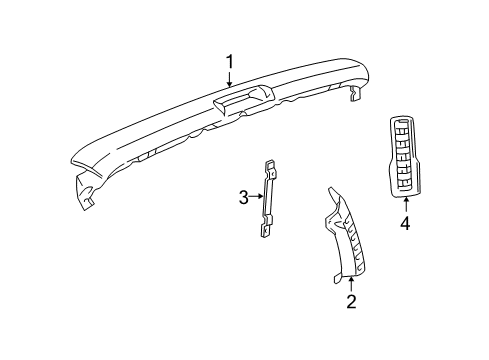 2002 Chevrolet Express 3500 Exterior Trim - Rear Body Applique Asm-Back Body Opening Upper <Use 1C4N*Gray Diagram for 15153814