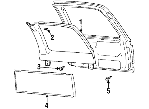 2000 Chevrolet Tahoe Interior Trim - Back Door Molding Screw Diagram for 11508614