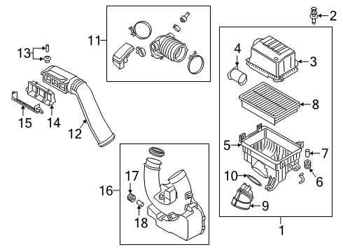 2021 Hyundai Kona Filters Duct Assembly-Extension Diagram for 28220-J9100