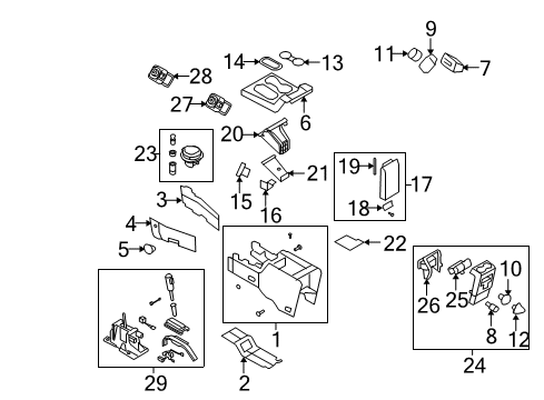 2006 Ford Explorer Gear Shift Control - AT Top Finish Panel Diagram for 6L2Z-78045A76-CC