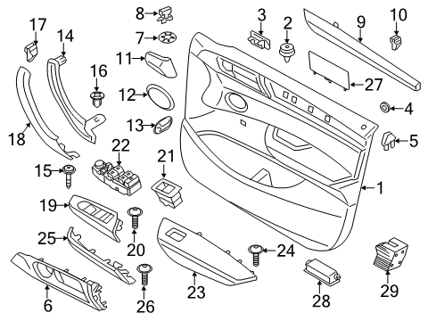 2013 BMW X3 Interior Trim - Front Door Mounting, Switch Cluster Diagram for 51417246129