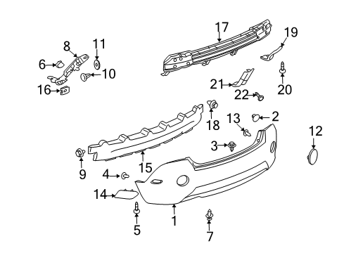 2008 Saturn Vue Rear Bumper Reflector Diagram for 96673826