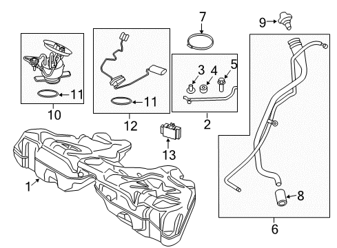 2013 BMW 535i GT Senders Plastic Filler Pipe Diagram for 16117217083