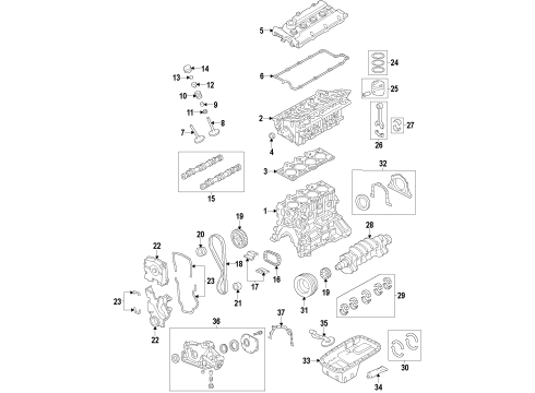 2011 Hyundai Elantra Engine Parts, Mounts, Cylinder Head & Valves, Camshaft & Timing, Oil Pan, Oil Pump, Crankshaft & Bearings, Pistons, Rings & Bearings, Variable Valve Timing Bracket Assembly-Roll Stopper, Rear Diagram for 21930-2H000