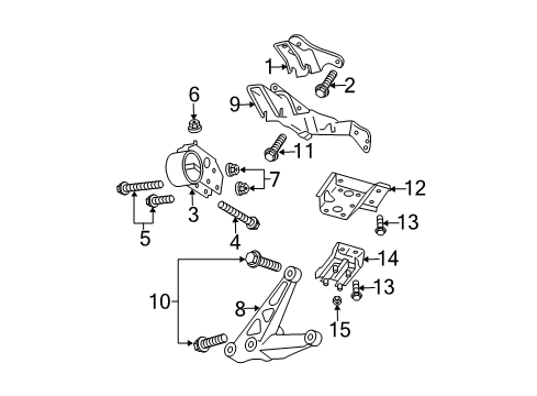 2004 Dodge Dakota Engine & Trans Mounting Bracket-Cylinder Block To Axle Diagram for 52021838AB